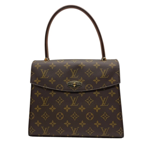 LOUIS VUITTON Louis Vuitton Monogram Malesherbes Handbag M51379 Brown Leather... - Picture 2 of 16